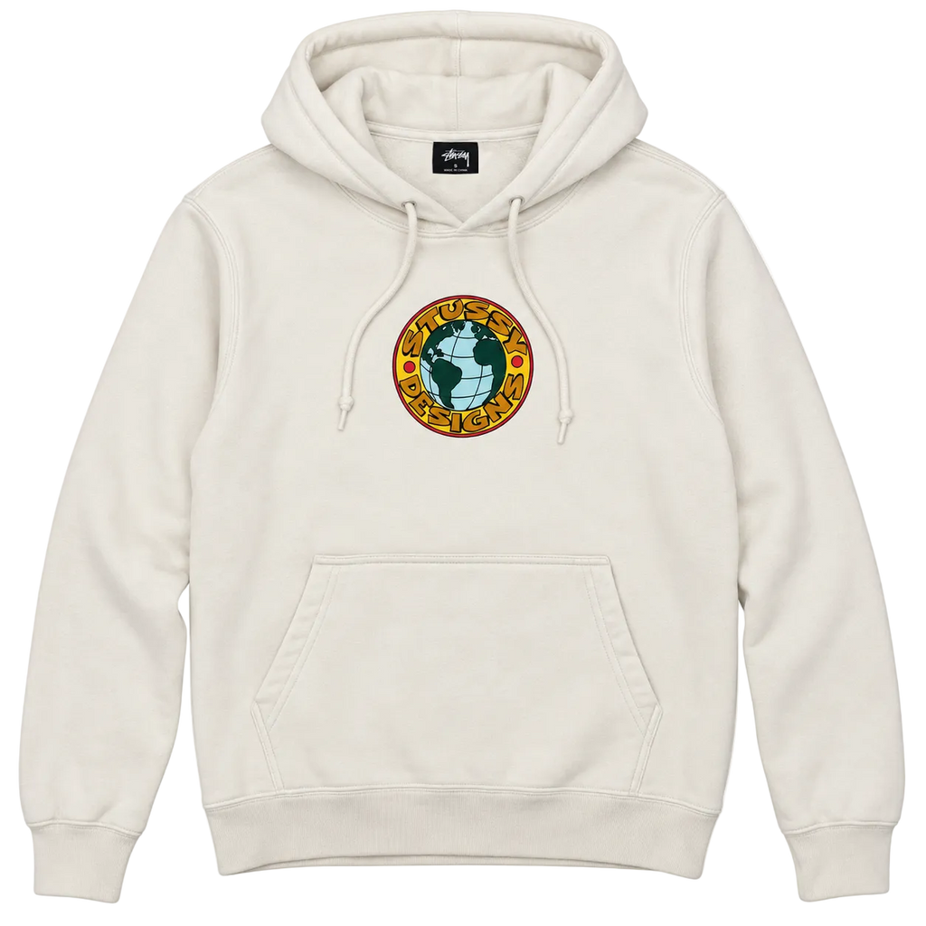 STUSSY DESIGNS GLOBE LOGO HOODIE (S)