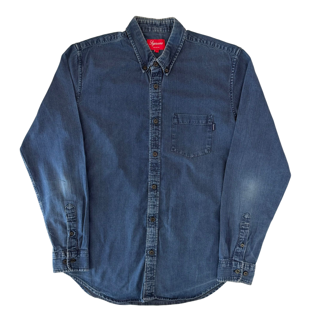 SUPREME DENIM LONG SLEEVE SHIRT (M)