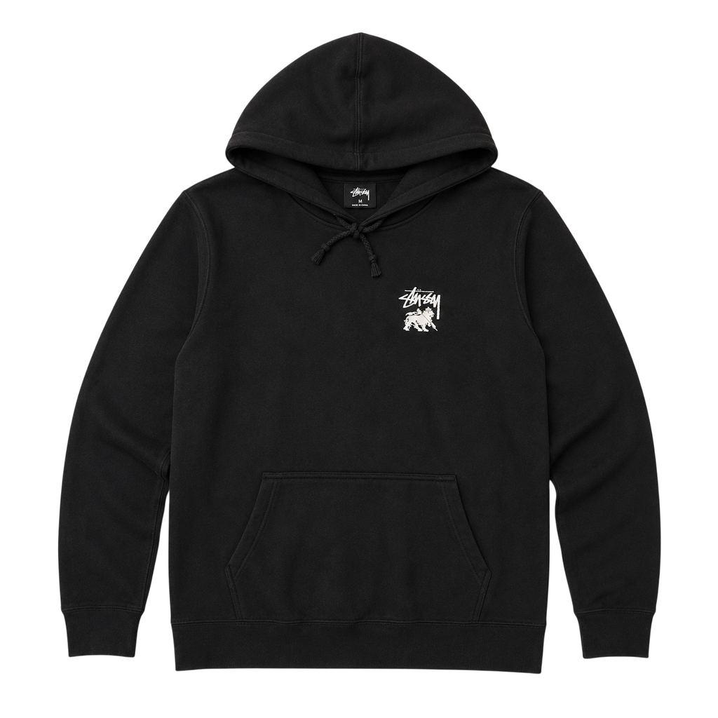 STUSSY LION SHIELD RASTA HOODIE (M)