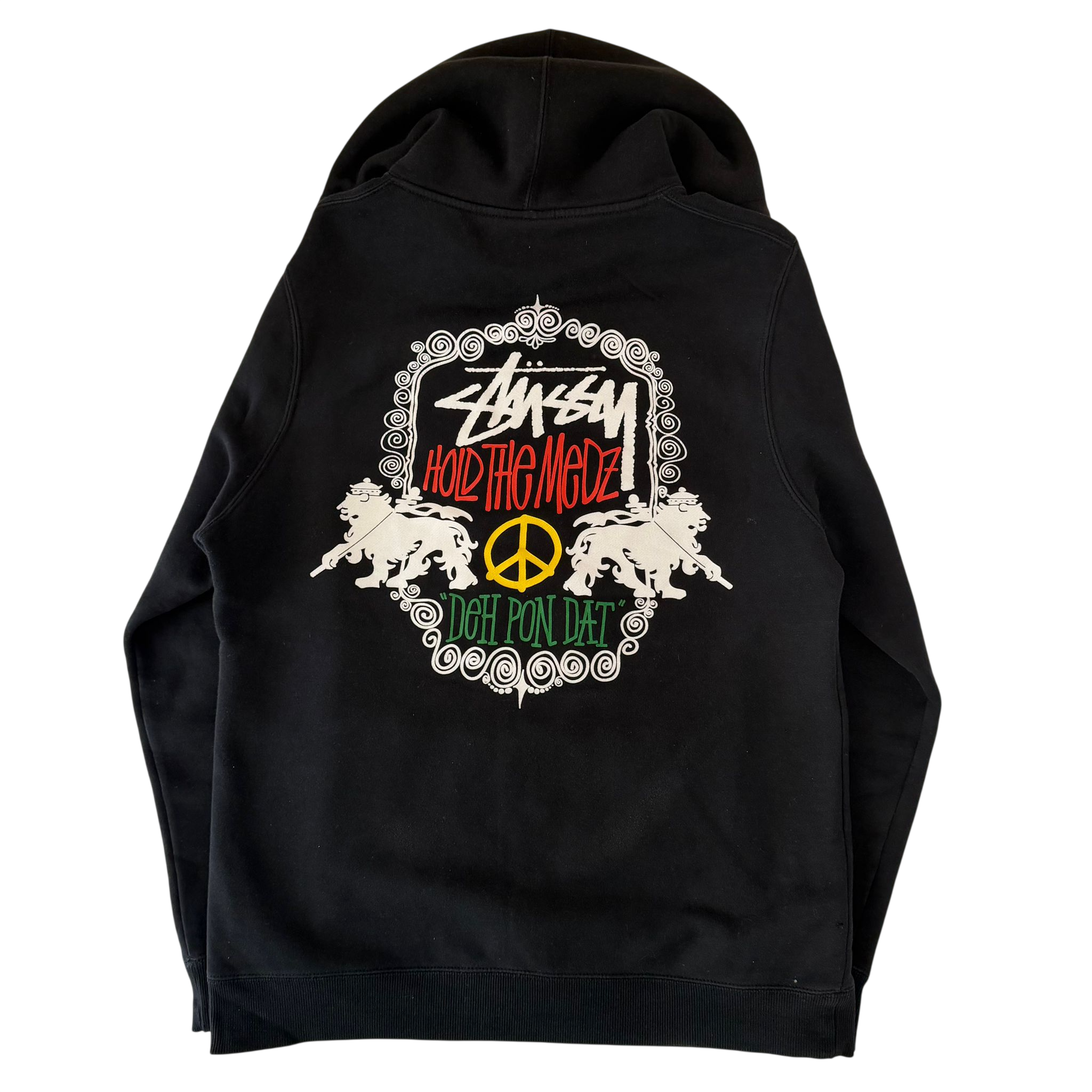 STUSSY LION SHIELD RASTA HOODIE (M)