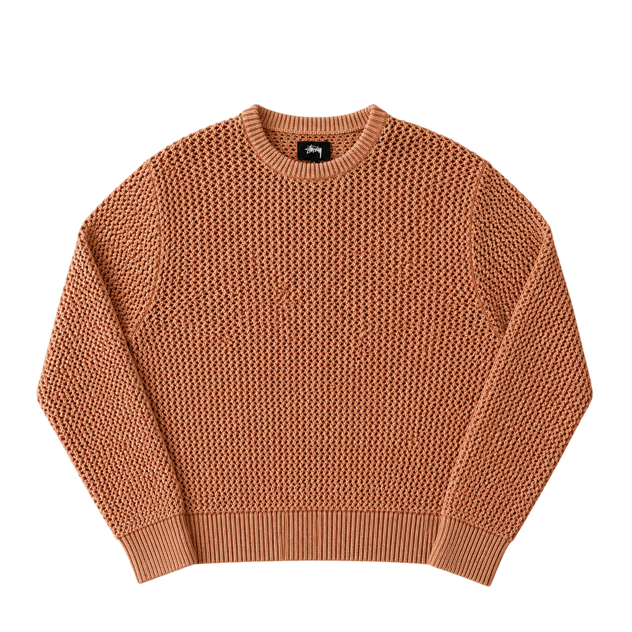 STUSSY PEACH LOOSE GAUGE KNIT SWEATER (S)