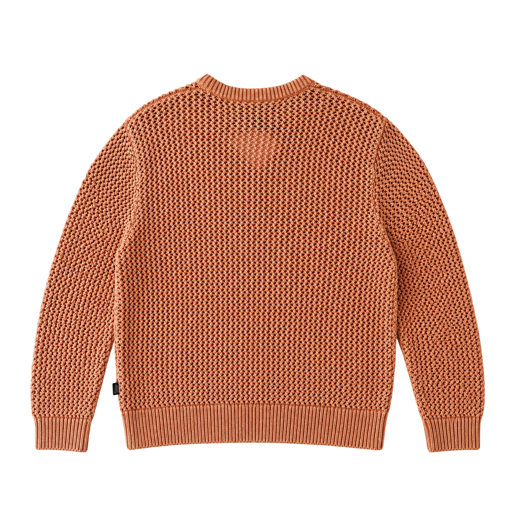 STUSSY PEACH LOOSE GAUGE KNIT SWEATER (S)