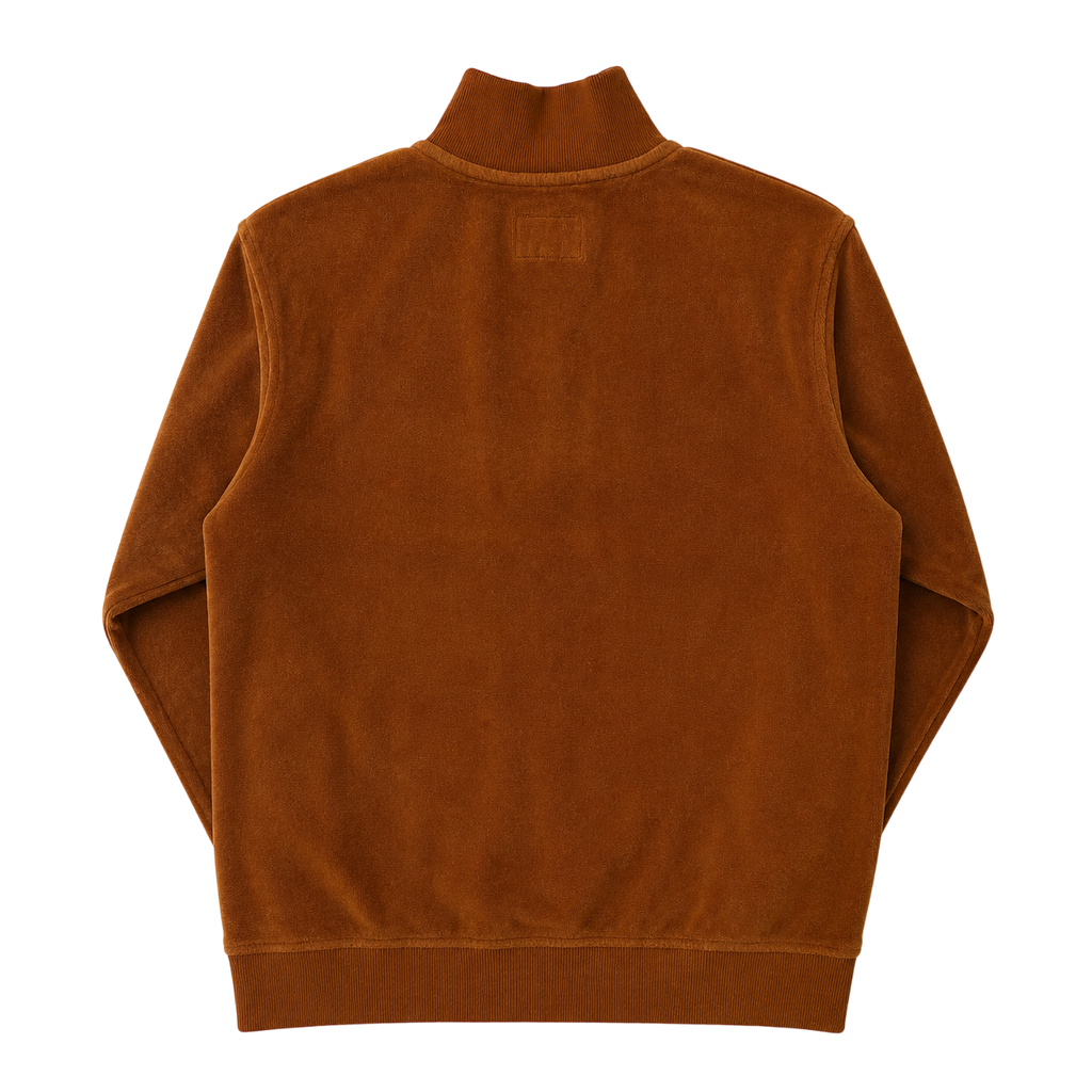 STUSSY VELOUR HALF ZIP SWEATER (S)