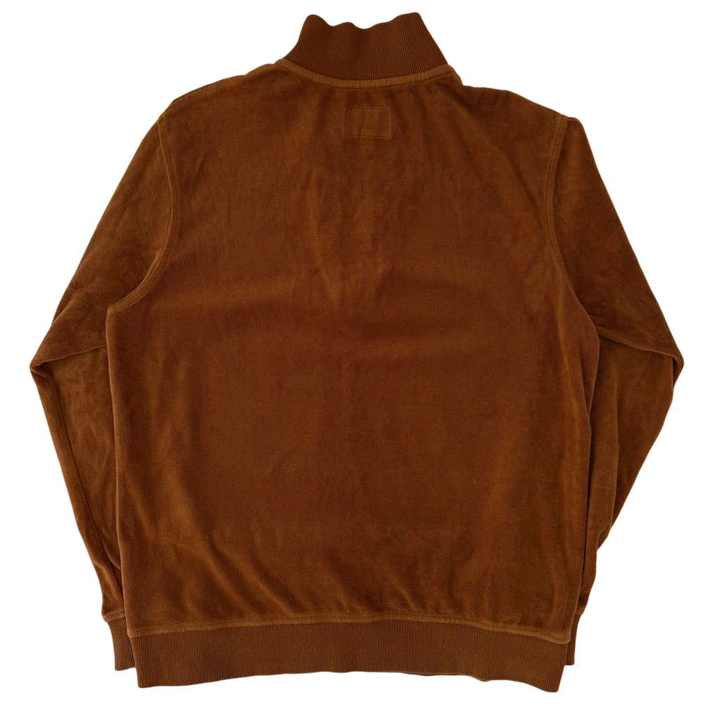 STUSSY VELOUR HALF ZIP SWEATER (S)