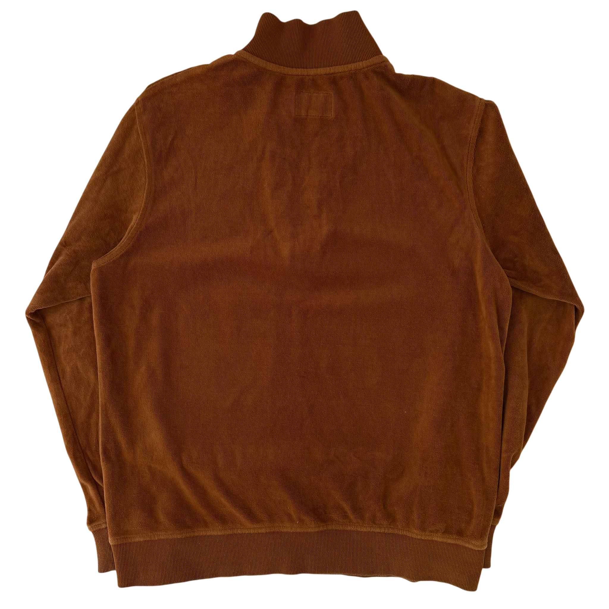 STUSSY VELOUR HALF ZIP SWEATER (S)