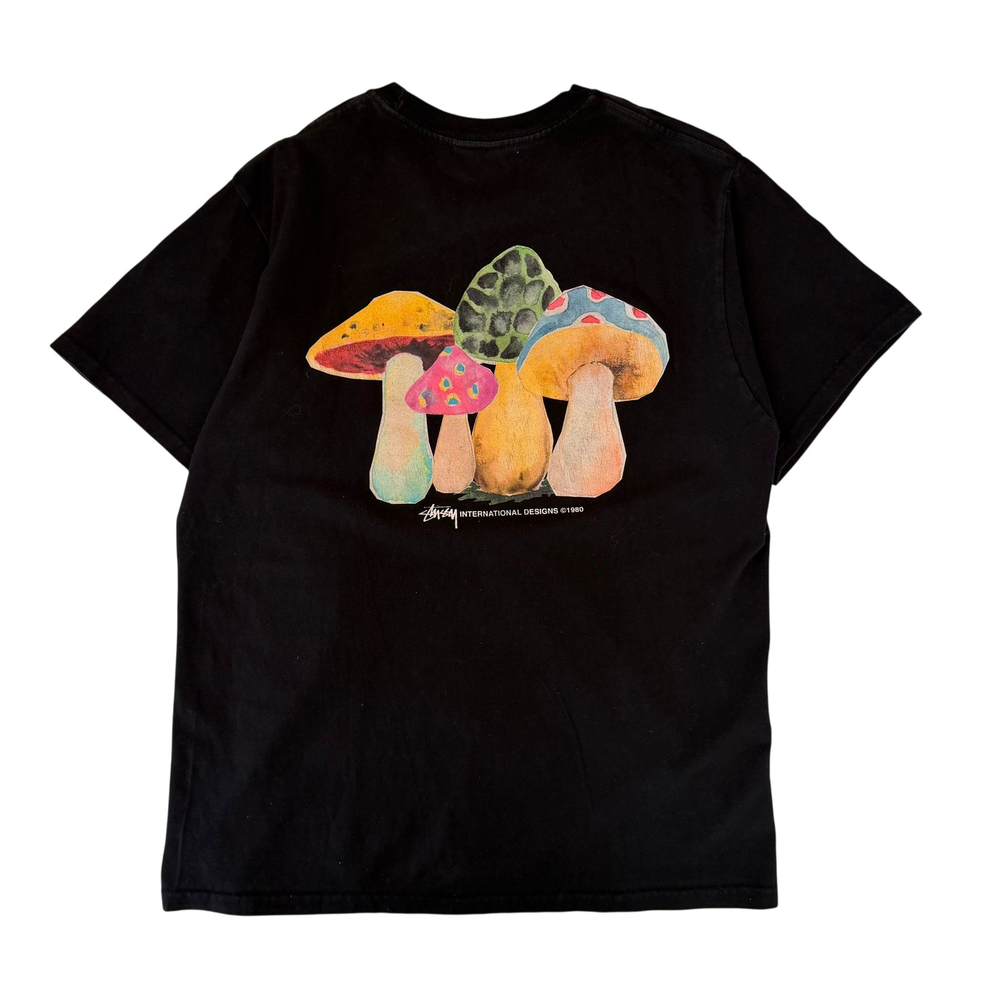 STUSSY SHROOMS BACK RPINT TEE (M)