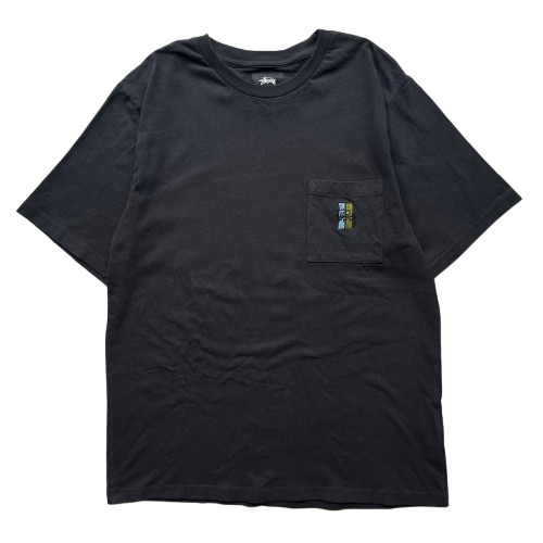 STUSSY EMBROIDERED LOGO POCKET TEE (M)