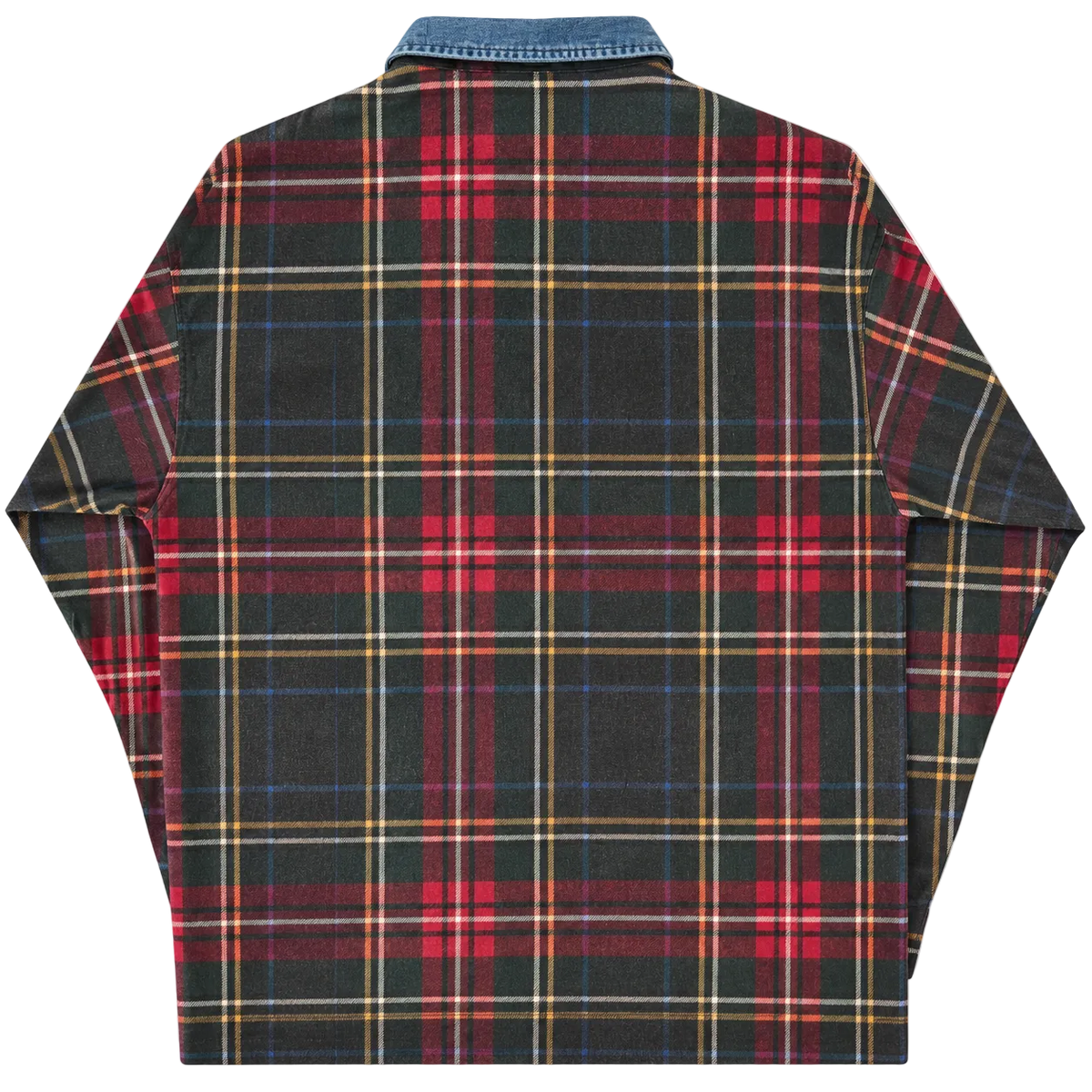 TOMMY JEANS PLAID FLANNEL QUARTER ZIP SHIRT (XXL)