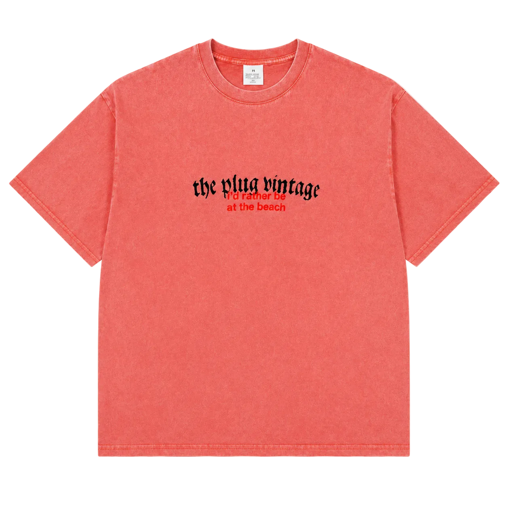 THE PLUG VINTAGE I'D RATHER BE AT THE BEACH TEE