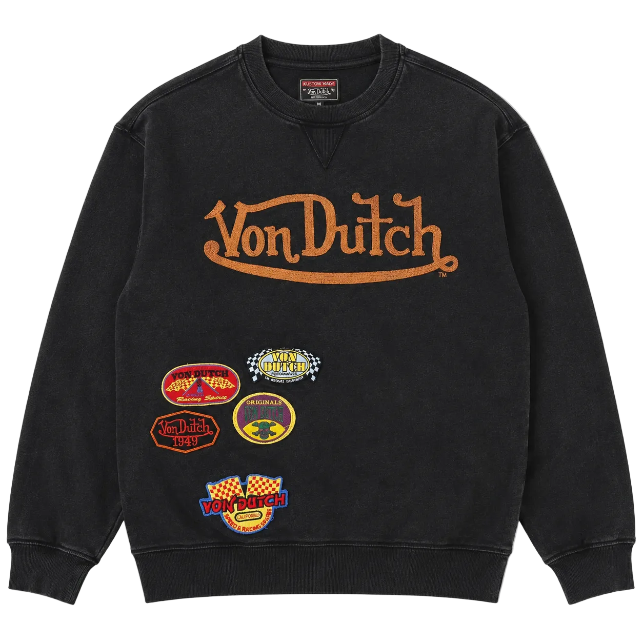 VON DUTCH EMBROIDERED PATCHES SWEATER (M)