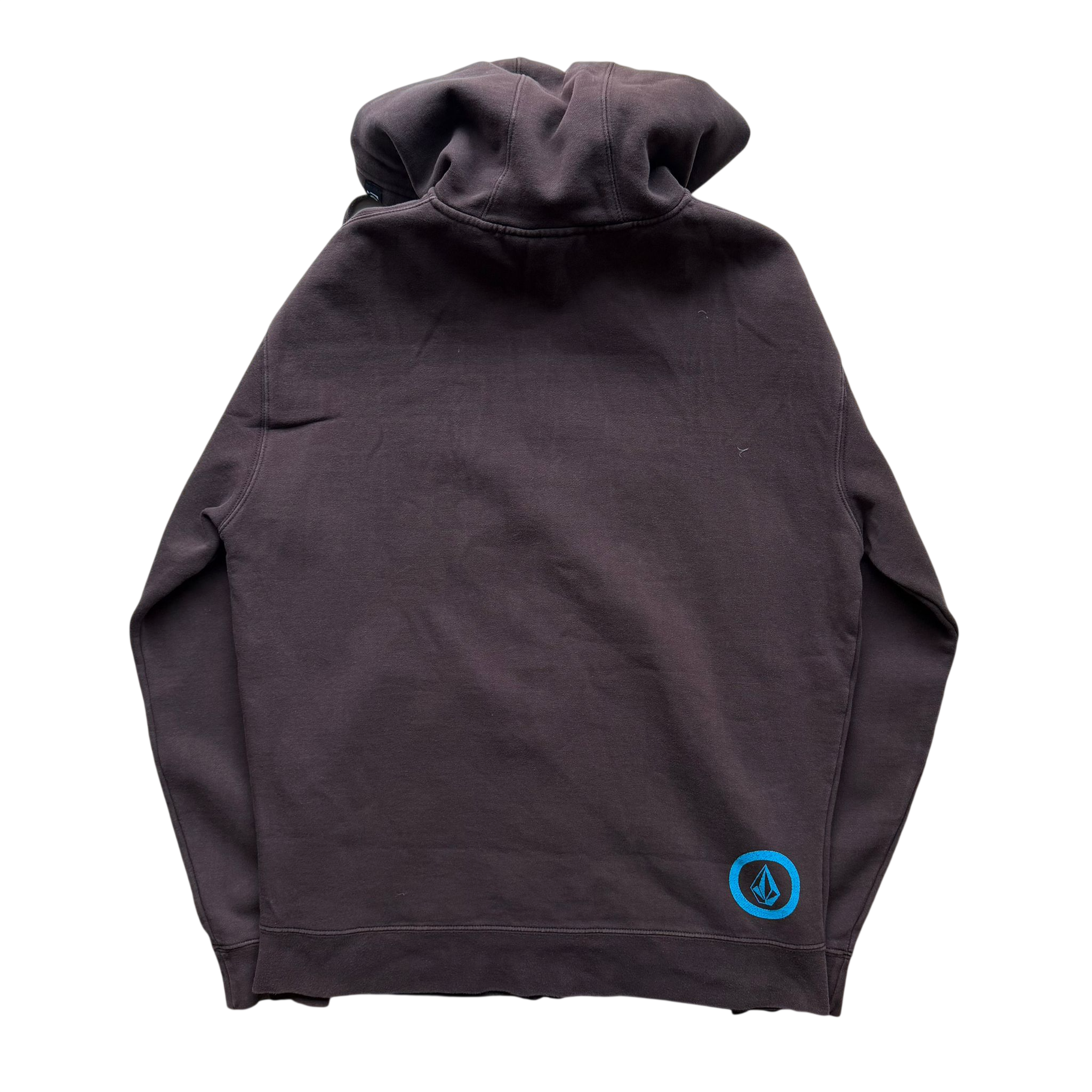VOLCOM BROWN GRAPHIC LOGO ZIP-UP HOODIE (M)