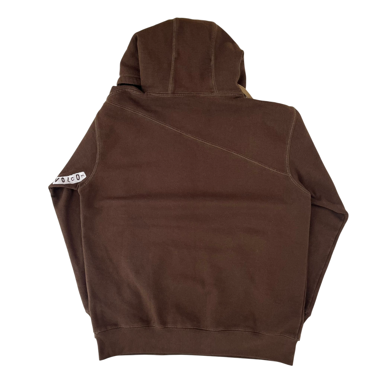VOLCOM BROWN GRAPHIC LOGO HOODIE (M)