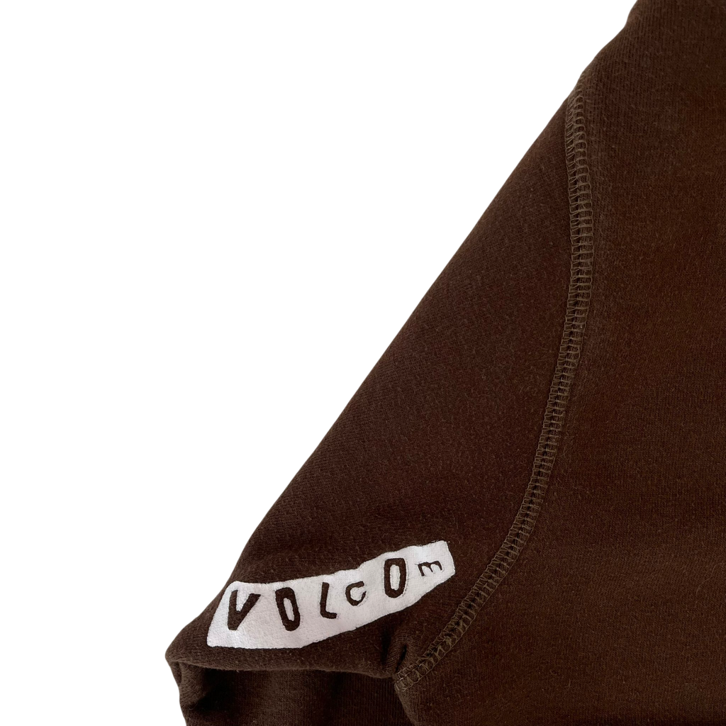 VOLCOM BROWN GRAPHIC LOGO HOODIE (M)